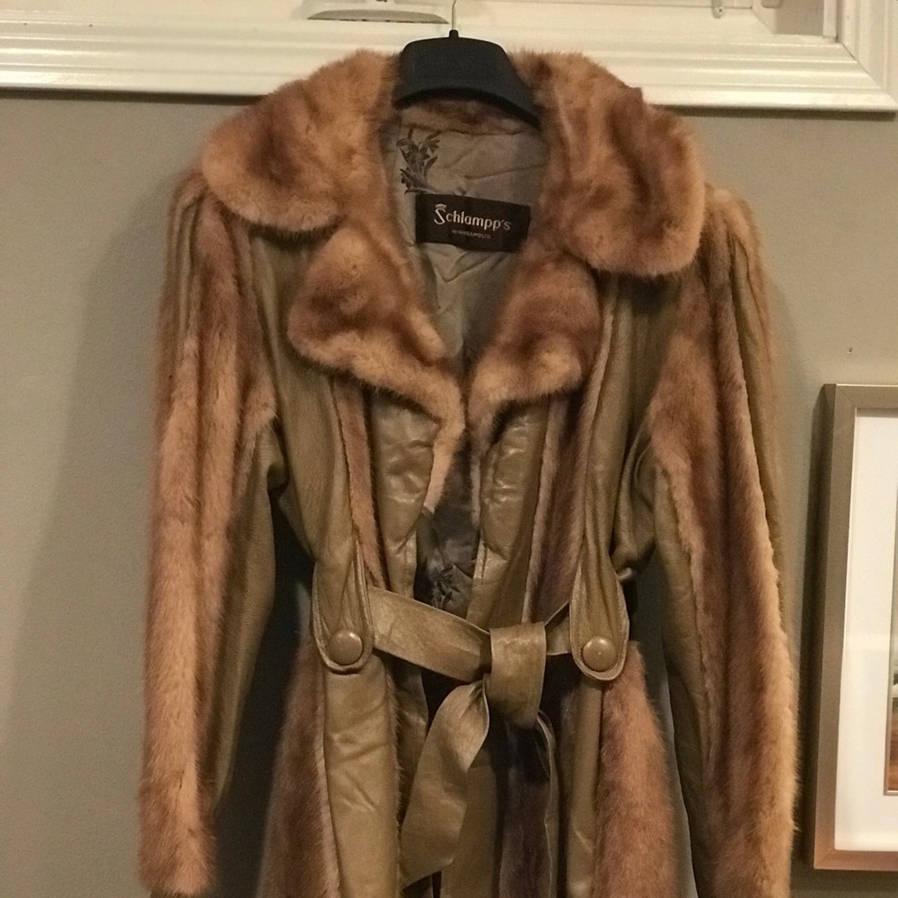 Mink, leather custom coat. Schlampp furrier.